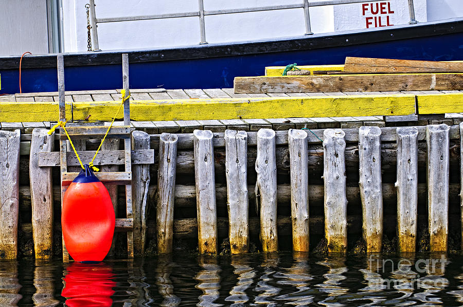 Pier Photograph - Old wooden pier in Newfoundland by Elena Elisseeva