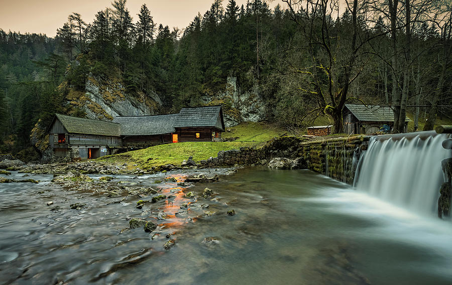 Old wooden water mill at National Nature Reserve Kvacianska dolina in Slovakia Photograph by Miroslav Liska Old wooden water mill at National Nature Reserve Kvacianska dolina in Slovakia Photograph by Miroslav Liska