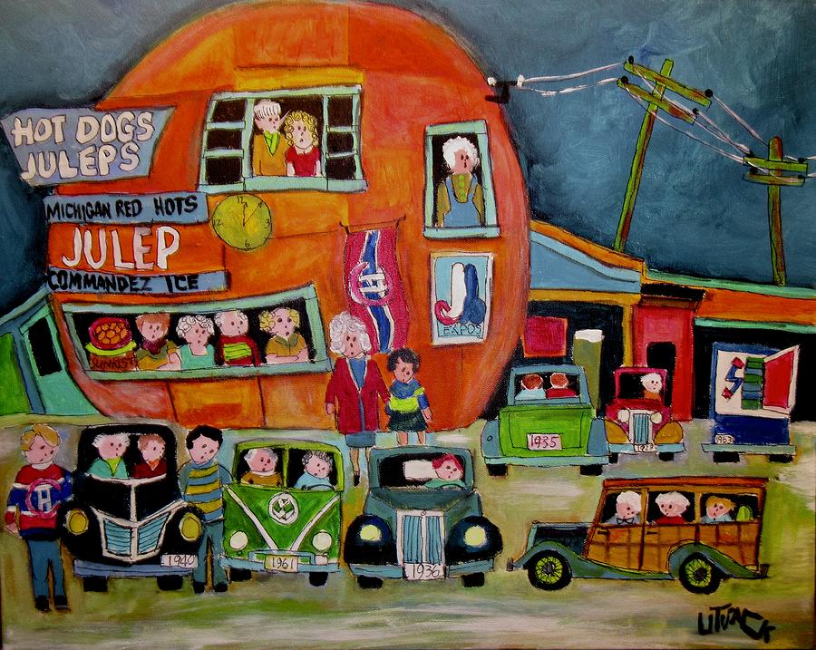 Old Woody at the Orange Julep Painting by Michael Litvack
