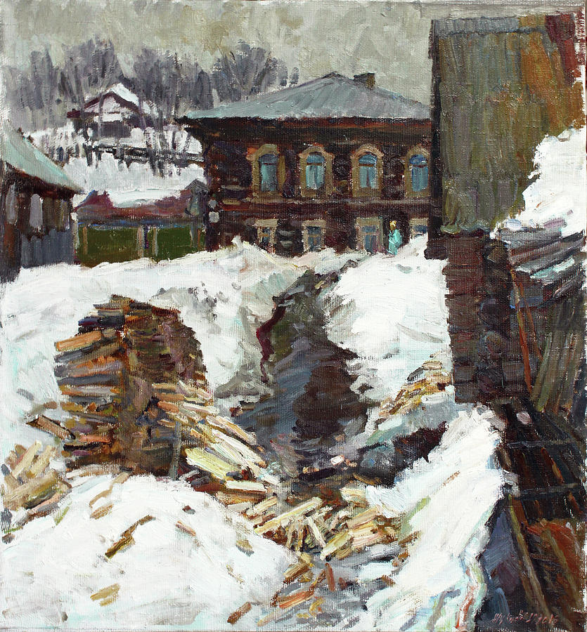 Old yard Painting by Juliya Zhukova