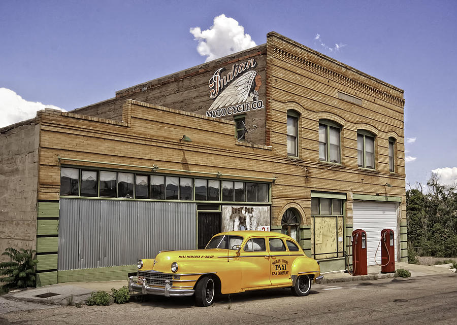 Old Gas Station Photograph - Old Yeller in Bisbee by Lynn Andrews