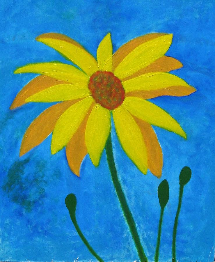 Sunflower Painting - Old Yellow  by John Scates