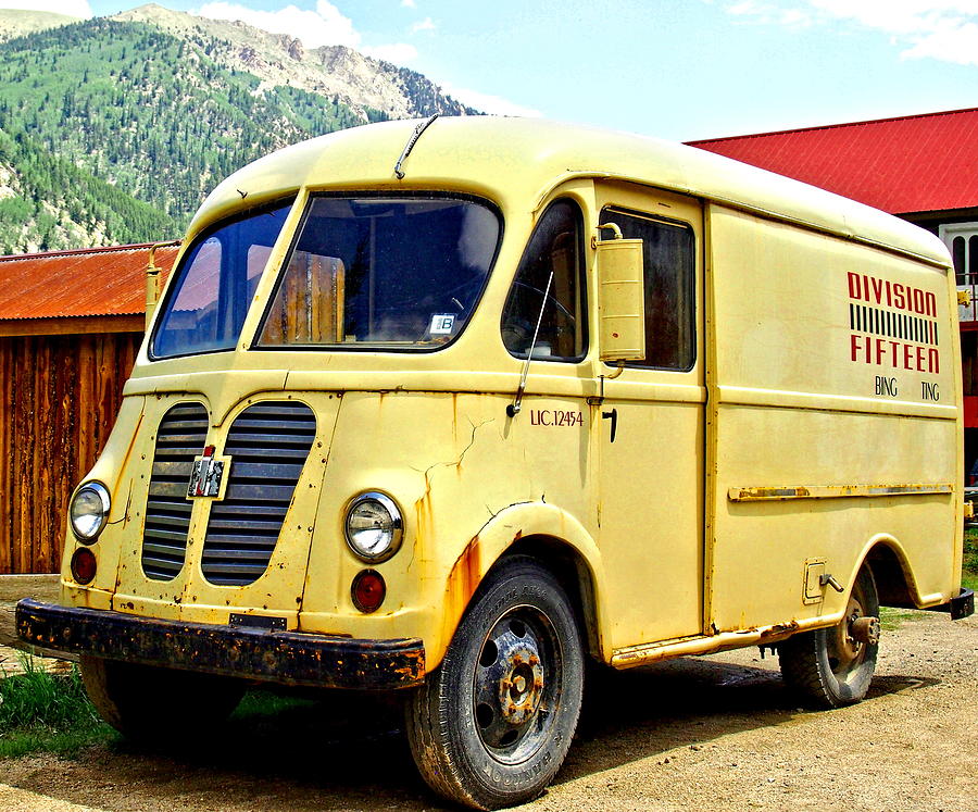Old Yellow Van Truck Photograph