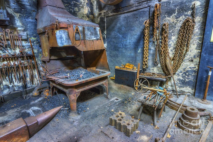 Vintage Photograph - Olde Vintage Workshop by Ian Mitchell