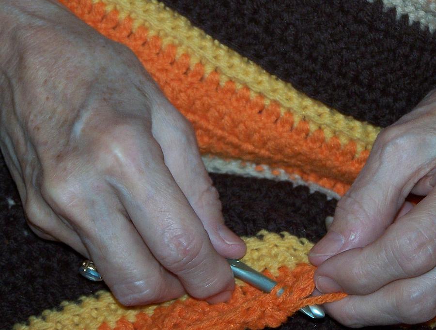 Older Hands Crocheting Photograph by Lila Mattison