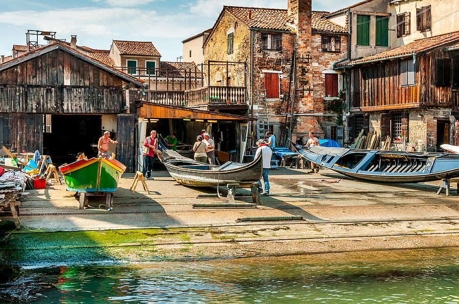 Oldest Gondola Shop In Venice Photograph by Xavier Cardell