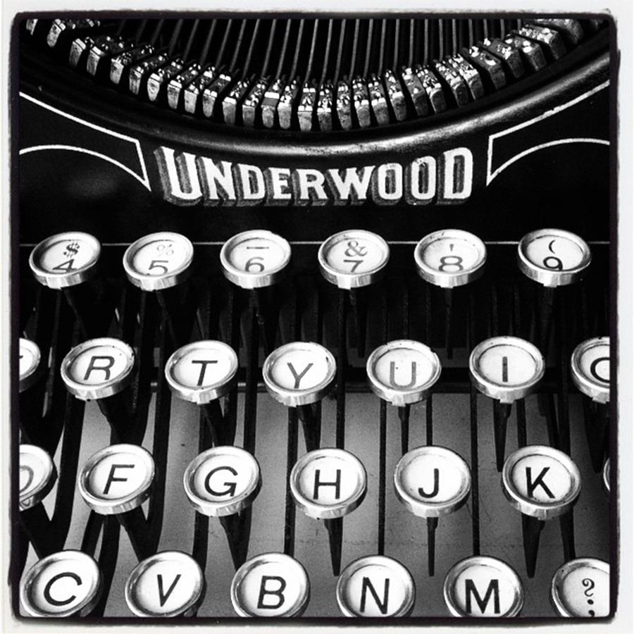 Underwood Photograph - #oldskool #typewriter #blackandwhite by Alicia Boal