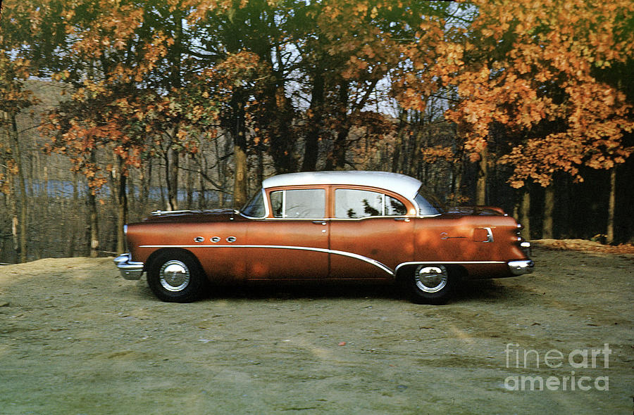 Oldsmobile Car resting with Autumn Trees Photograph by Wernher Krutein
