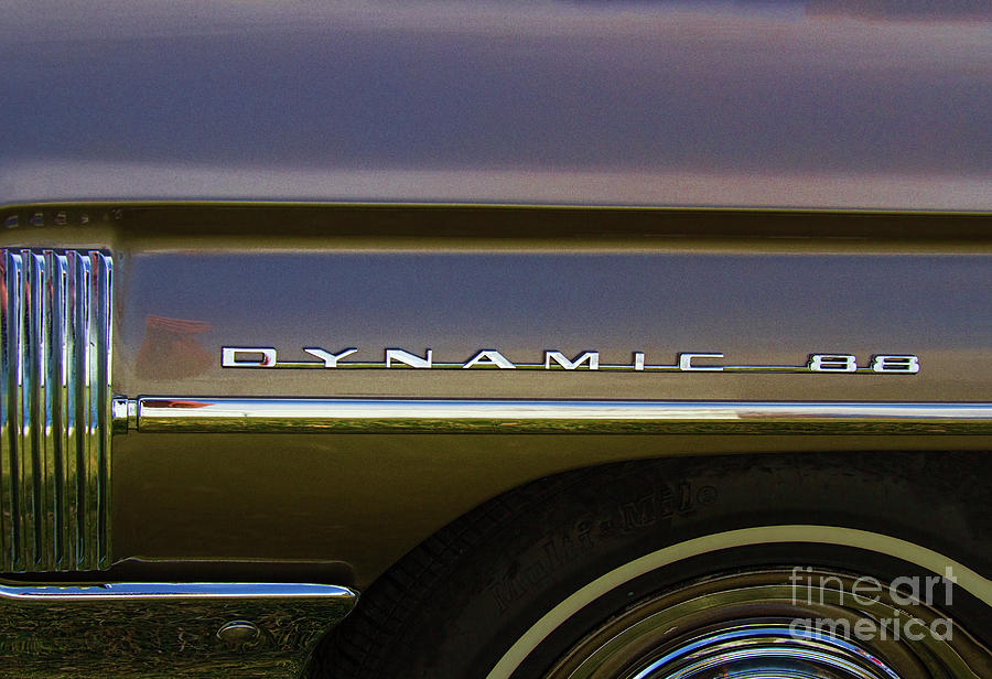 Car Photograph - Oldsmobile Dynamic 88 Fender Emblem by Nick Gray