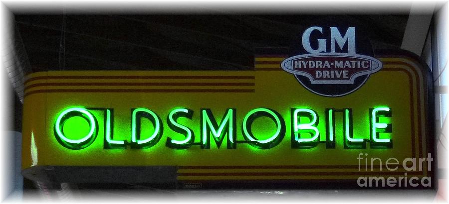 Oldsmobile Nostalgia in Neon Photograph by Barbie Corbett-Newmin