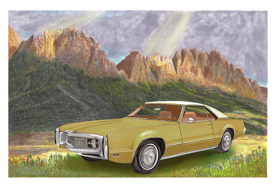 Oldsmobile Toronado Organ Mountains Painting by Jack Pumphrey