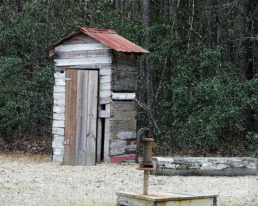 Oldtime Outhouse - Digital Art Photograph by Al Powell Photography USA