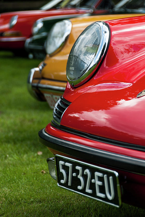Oldtimer Porsches in line Photograph by 2bhappy4ever