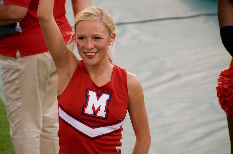 Ole Miss Cheerleader Smiling Photograph by Luke Pickard - Pixels