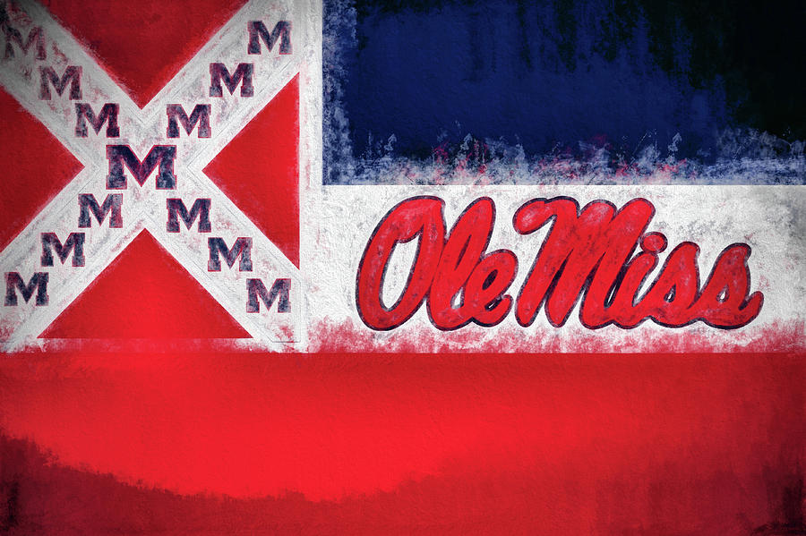 Ole Miss Mississippi State Flag Digital Art by JC Findley
