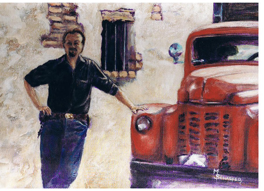 Goldfield Painting - Ole Red and the Master Mechanic by M Schaefer