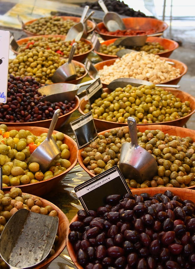Olive Market Stall Photograph by Jeff Townsend
