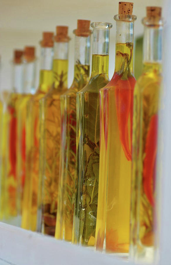 Olive Oil Bottles Photograph By Mike Gibbons
