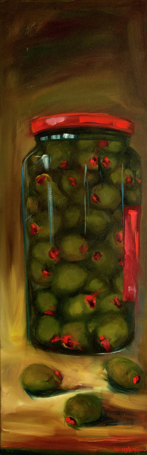 Olive Party Painting by Diane Whitehead