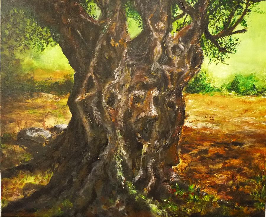 Olive Tree Rooted 1 Painting by Lizzy Forrester