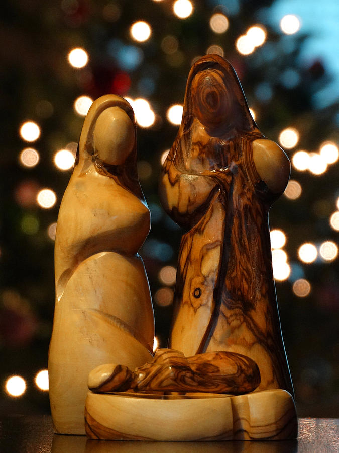 Olive Wood Nativity Photograph by David T Wilkinson