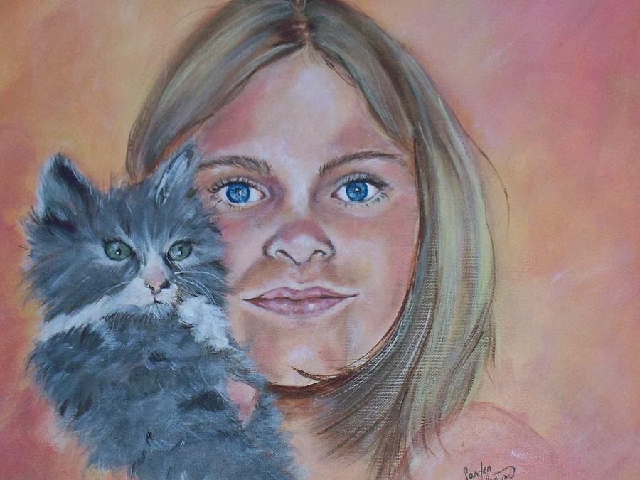 Oliver And His Pet Girl Painting by Sandra Valentini - Pixels