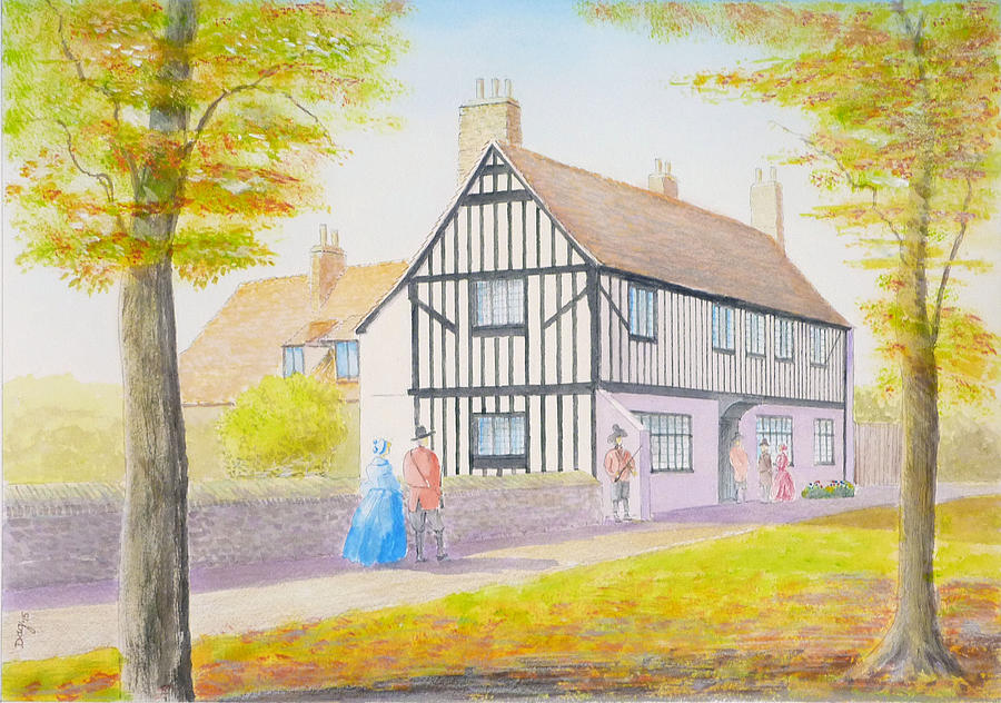Oliver Cromwell Painting - Oliver Cromwells House c1640 by David Godbolt