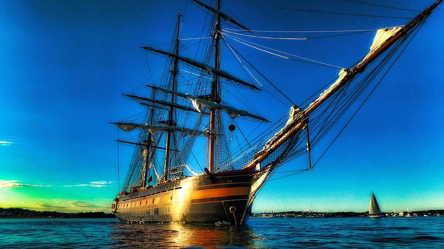 Seascape Photograph - Oliver Hazard Perry in Gloucester harbor by David Vincent