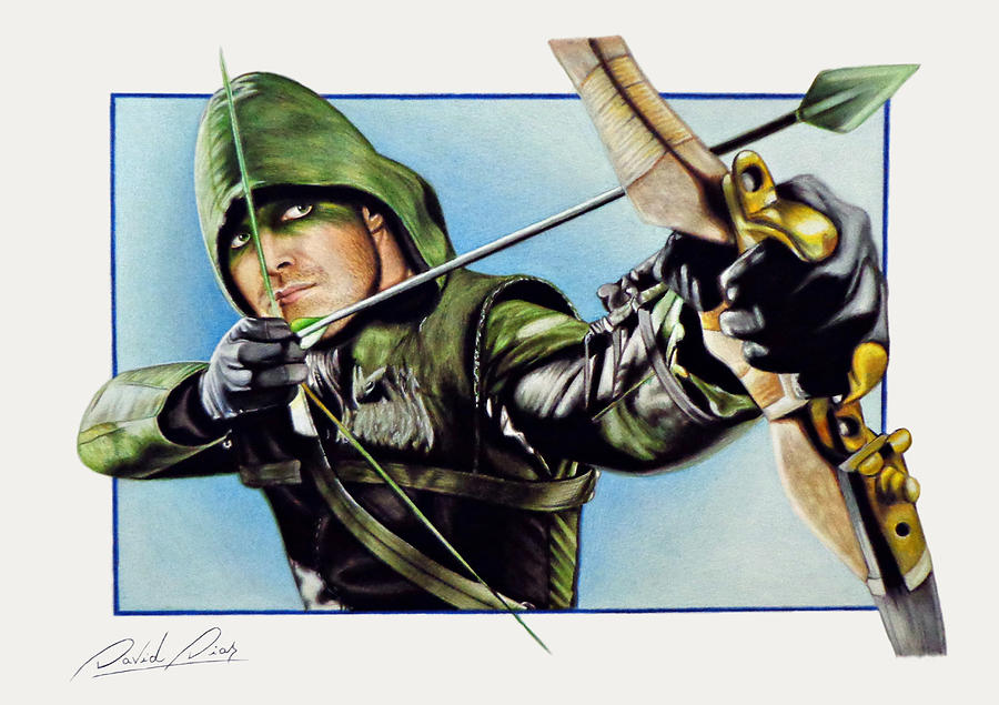 Oliver Queen - Green Arrow Drawing by David Dias