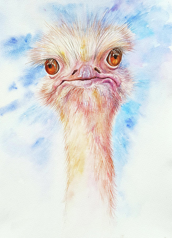 Oliver the Ostrich Painting by Arti Chauhan