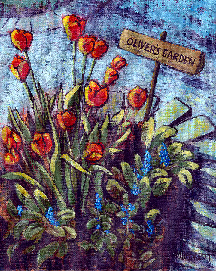 Tulip Painting - Olivers Garden by Michael Beckett