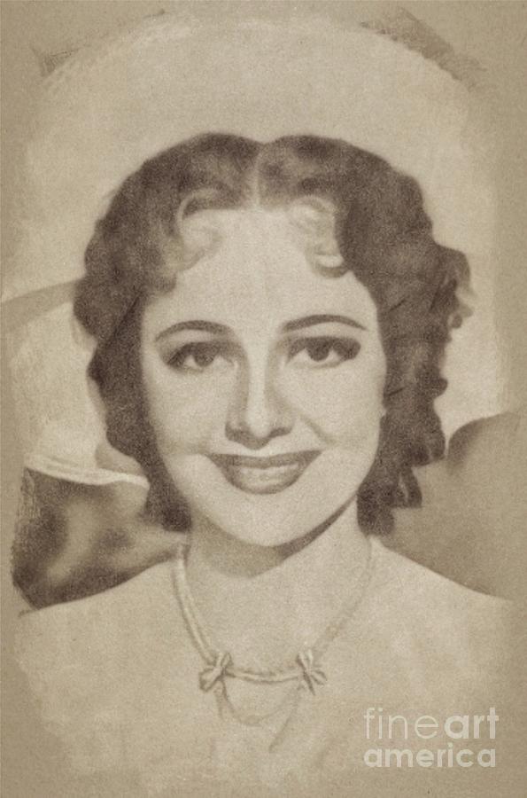 Olivia De Havilan, Vintage Actress By John Springfield Drawing