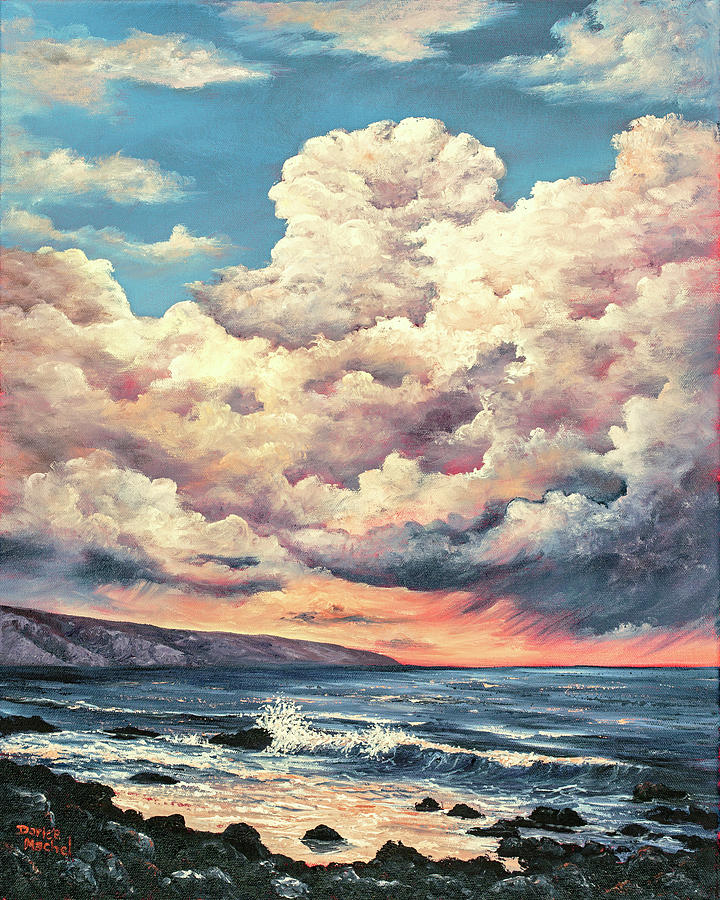Sunset Painting - Olivine Pools Maui by Darice Machel McGuire