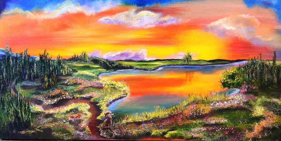 Ollies Sunrise Painting by Evi Green