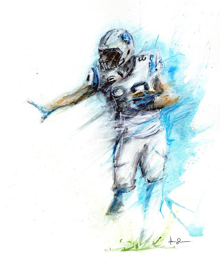 Carolina Panthers Painting - Olsen by Dave Baysden