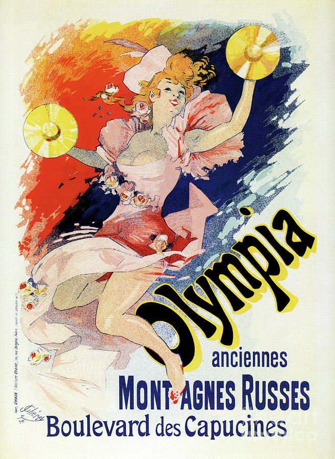 Olympia Paris by Jules Cheret Drawing by Heidi De Leeuw
