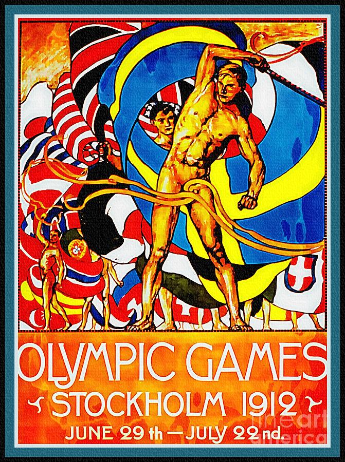 Olympic Games Poster 1912 Sweden Painting by Ian Gledhill