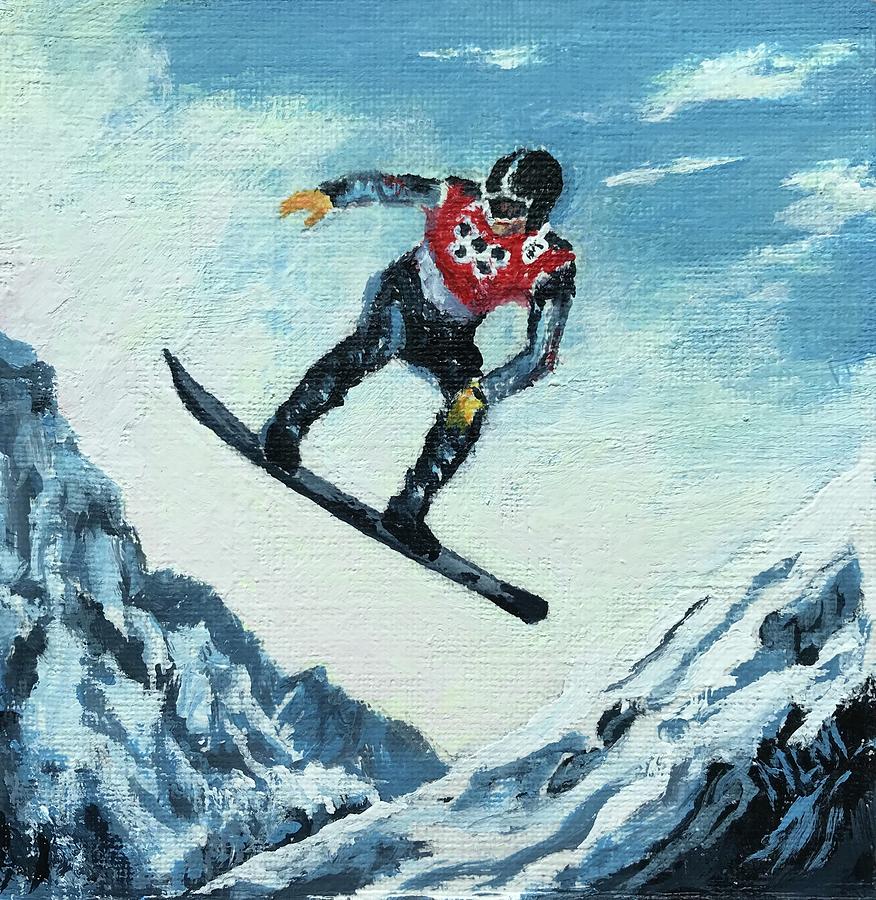 Olympic Snowboarder Painting by ML McCormick
