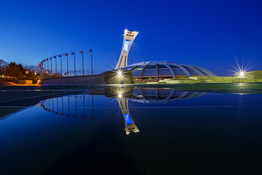 Olympic Stadium Reflection Photograph by Mircea Costina Photography