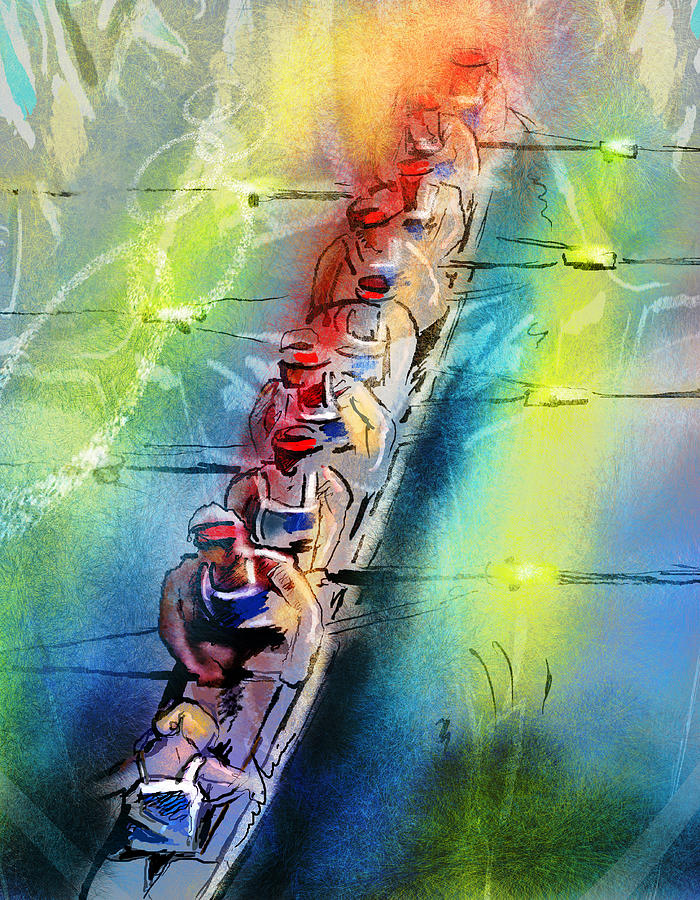 Sports Painting - Olympics Rowing 02 by Miki De Goodaboom