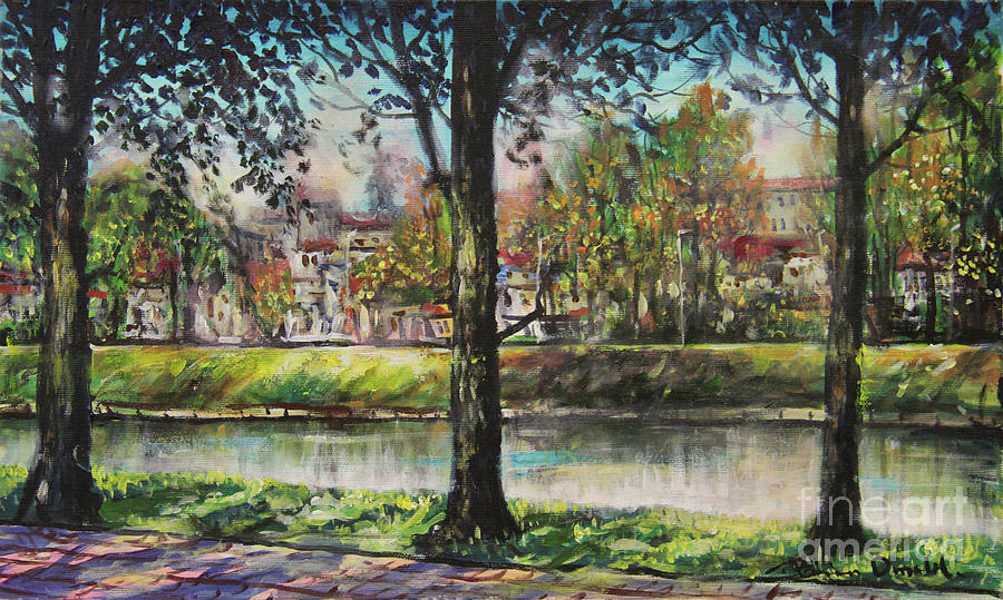 Olza River I Painting by Dariusz Orszulik