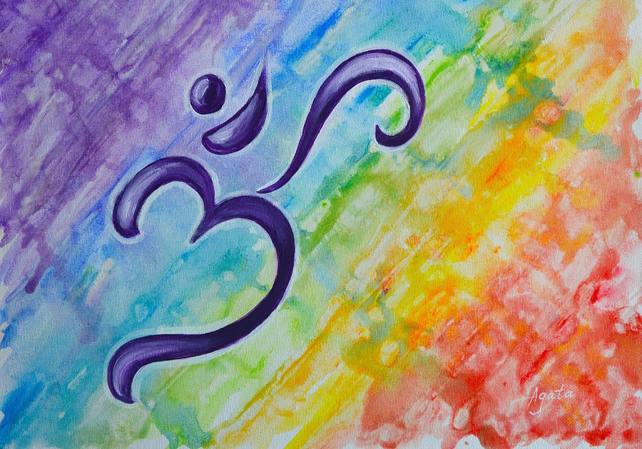 Om, Chakra Colors Painting by Agata Lindquist