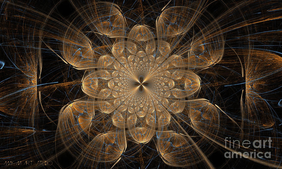 Abstract Digital Art - Om Particles by Amy M Art Studio