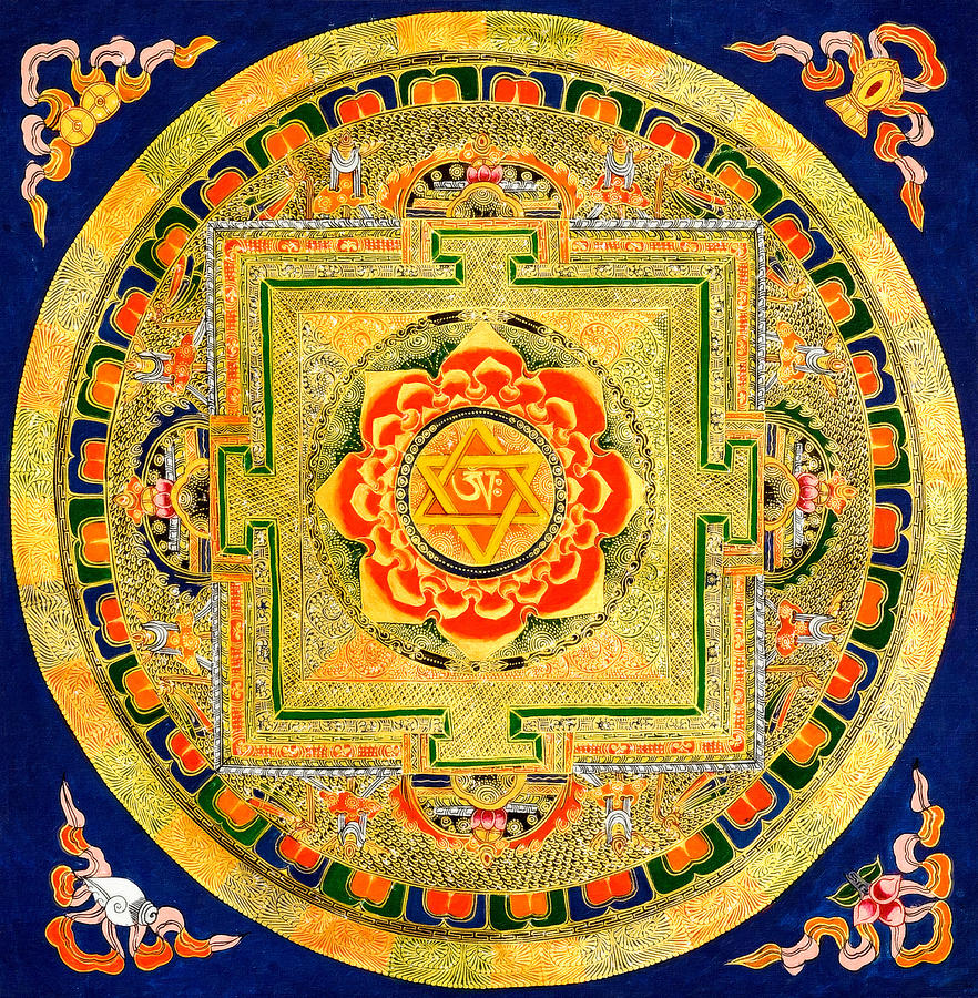 Om Tantric Mandala With Lotus Fire Photograph by Jeelan Clark