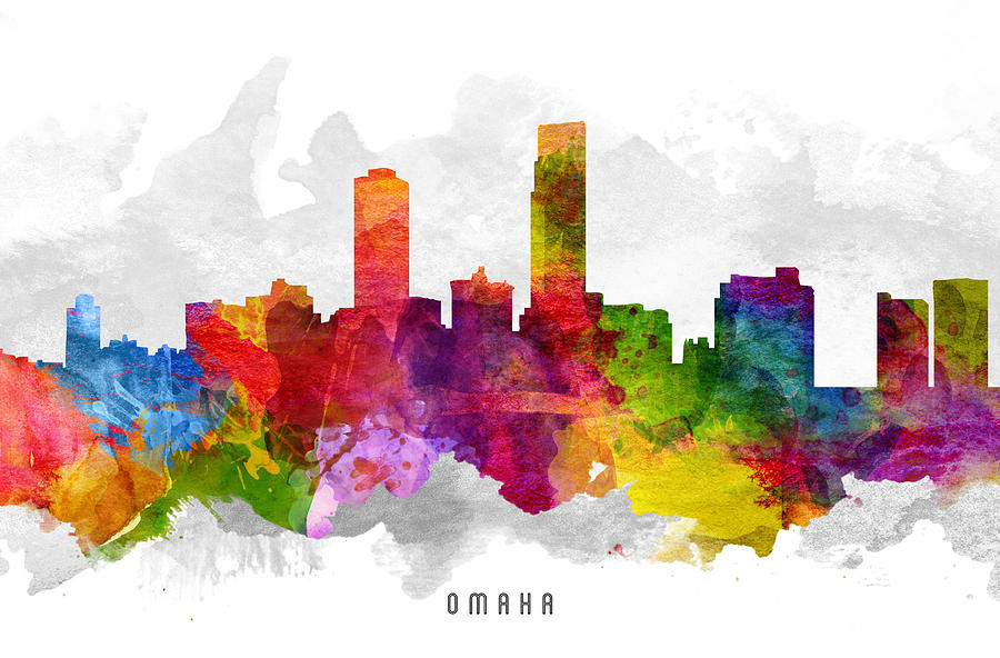 Omaha Painting - Omaha Nebraska Cityscape 13 by Aged Pixel
