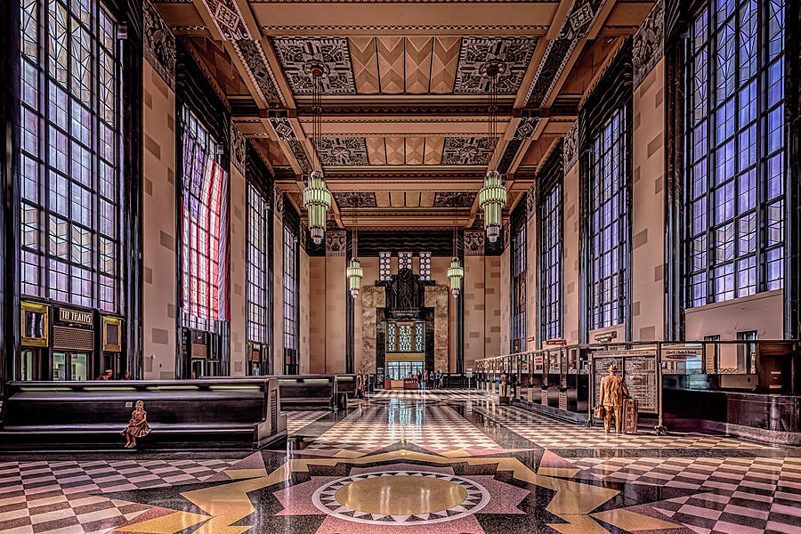 Omaha Photograph - Omaha Union Station Great Hall by Susan Rissi Tregoning
