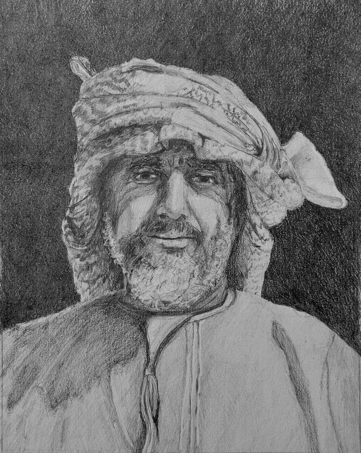 Omani Man Drawing by Deborah Donofrio - Fine Art America