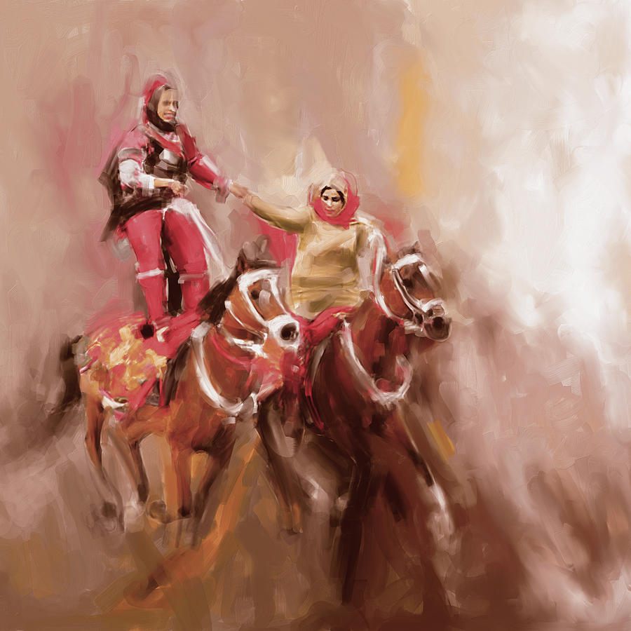 Horse Painting - Omani Royal women 672 2 by Mawra Tahreem