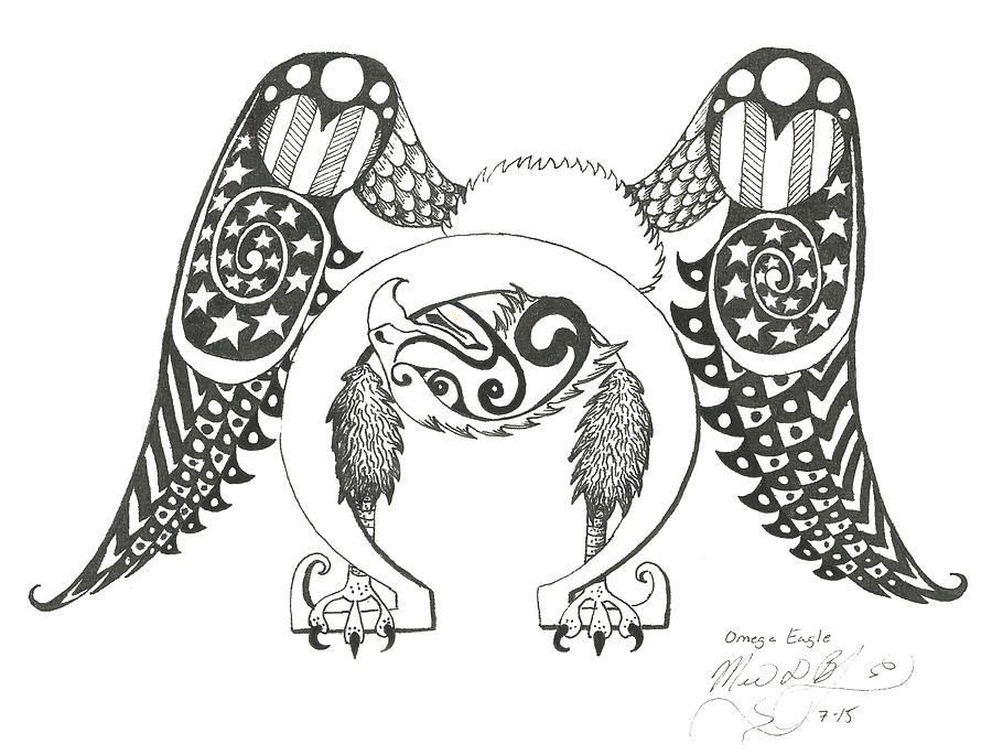 Omega Eagle Drawing by Melinda Dare Benfield
