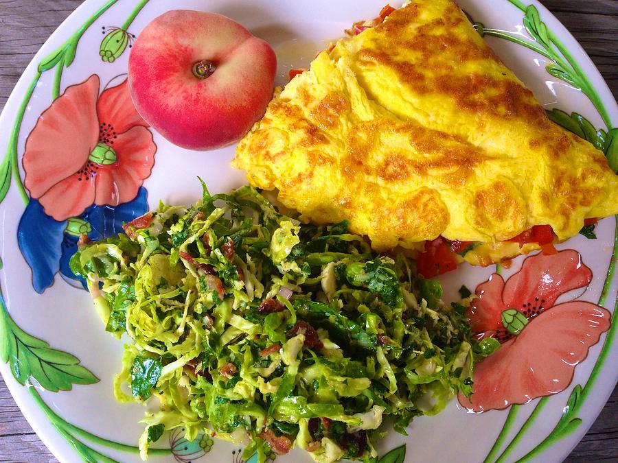 Omelette with Brussels sprout Slaw Photograph by Polly Castor
